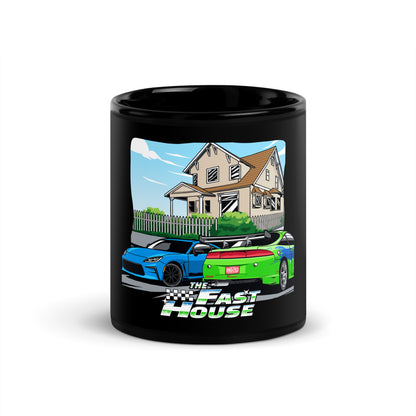 Fast House Black Glossy Mug