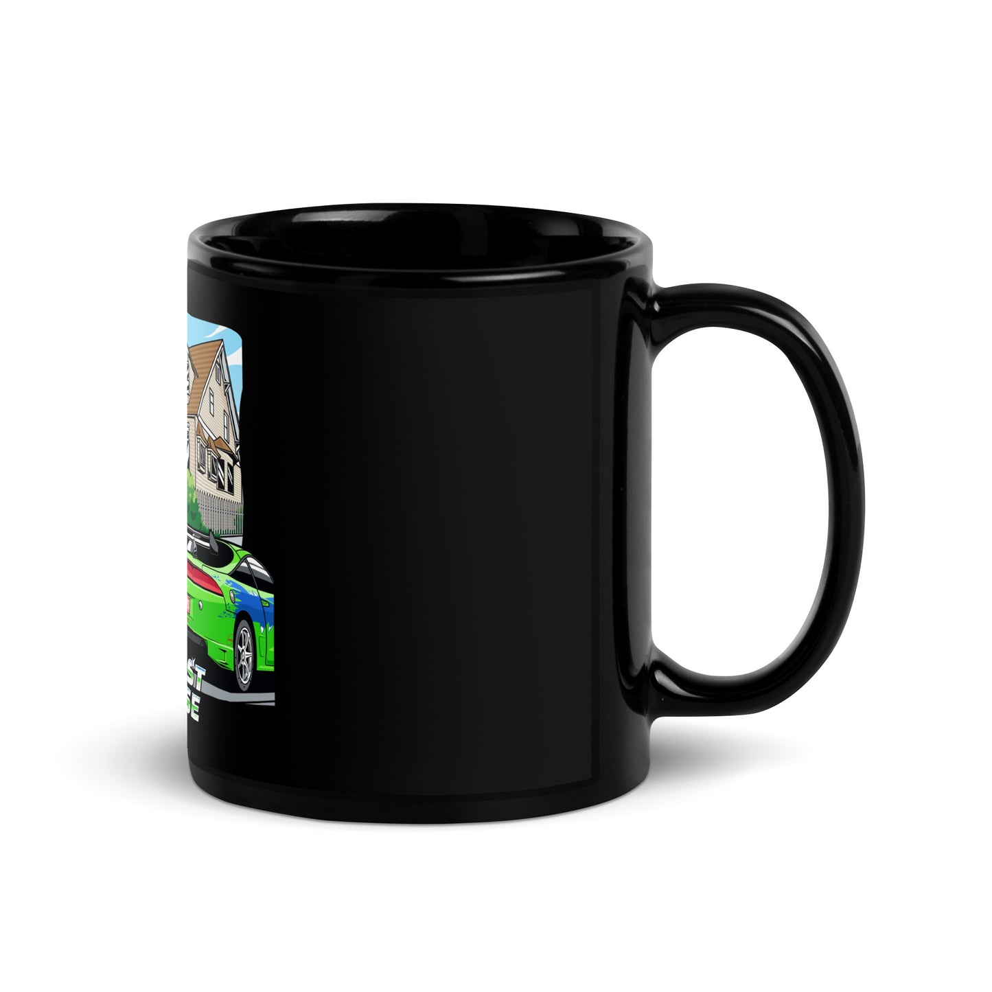 Fast House Black Glossy Mug