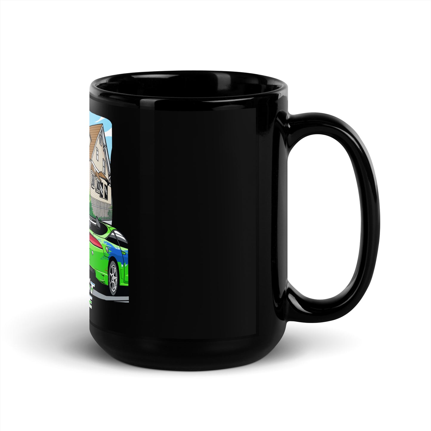 Fast House Black Glossy Mug